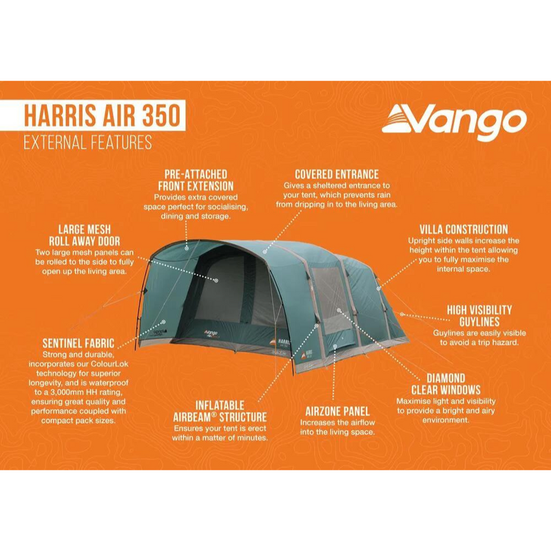 Load image into Gallery viewer, Vango | Harris Air 350 3-man AirBeam® tent | Mineral Green - Camping Tents