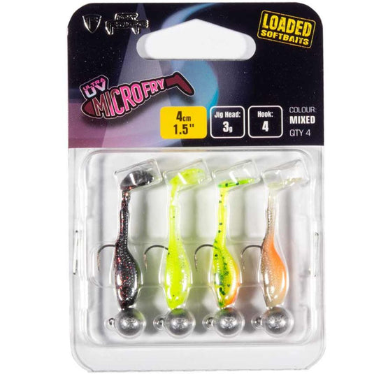 Fox Rage | Ultra UV Micro Fry Mixed Colour Loaded Lure Pack - Jig & Dropshot Lures