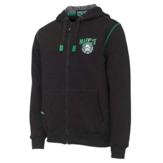 DAM | Madcat Badge Logo Zip Hoodie | Black Caviar - Fishing Jumpers