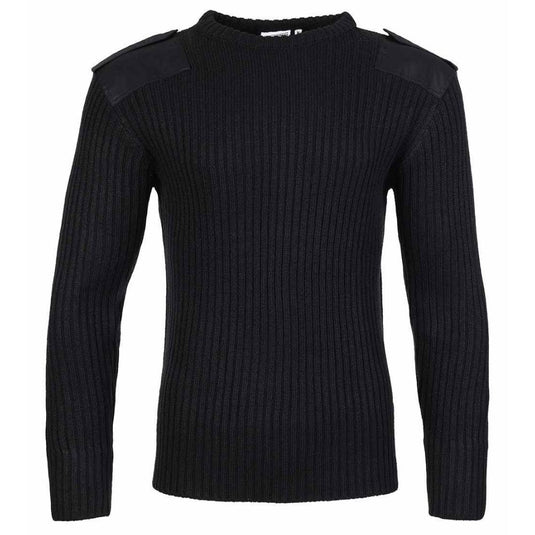 Fort | Crew Neck Combat Jumper | Black - Fishing Jumpers