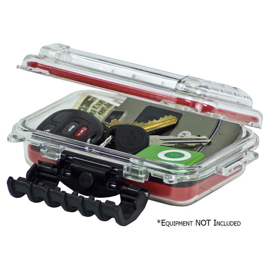 Plano | Waterproof Polycarbonate Storage Box | Red/Clear - Boat Accessories