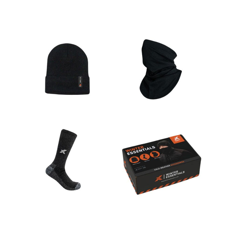 Load image into Gallery viewer, Xpert | Winter Essentials Set Socks, Hat & Snood | Black - Hats
