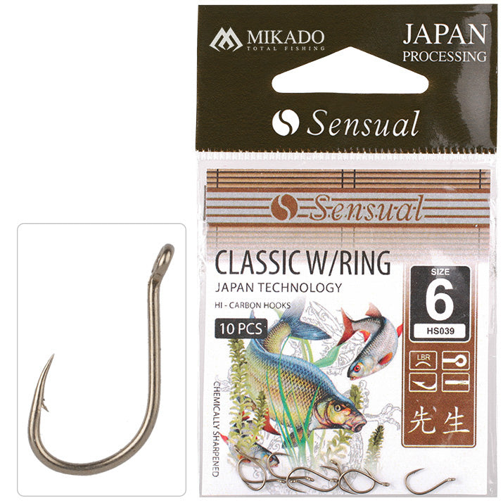 Load image into Gallery viewer, Mikado | Sensual Classic Hook W/Ring | Barbed | Nickel | 10pcs - Single Style Hooks