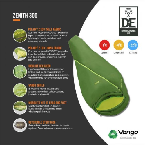 Load image into Gallery viewer, Wildhunter.ie - Vango | Zenith 300 Sleeping Bag | Peridot Green - Sleeping Bags