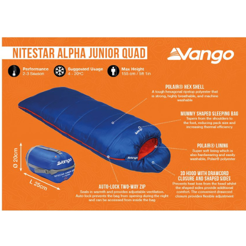Load image into Gallery viewer, Wildhunter.ie - Vango | Nitestar Alpha Junior Quad Sleeping Bag - Sleeping Bags