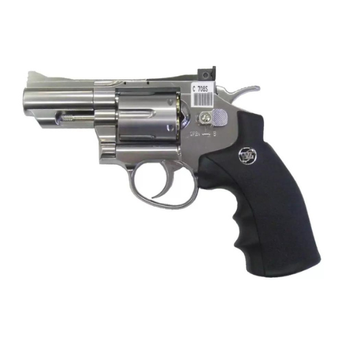 Wildhunter.ie - Wingun | Snubnose Airsoft Revolver | 2.5" | Silver -  Airsoft Guns 