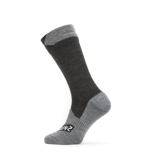 Wildhunter.ie - Sealskinz | Raynham | Waterproof All Weather Mid Length Socks | Black/Grey Marl -  Socks