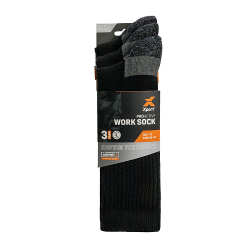 Wildhunter.ie - Xpert | Pro Active Work Sock 3 Pack | Black -  Socks