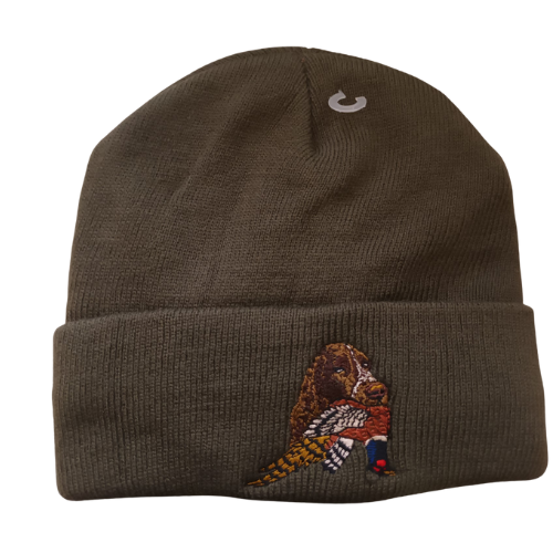 Wildhunter.ie - 3M | Thinsulate Beanie With Logo Dog With Pheasant | Moss -  Hats
