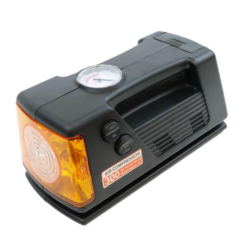 Load image into Gallery viewer, Streetwize | 300PSI 12V 3-in-1 Analogue Air Compressor With LED Torch (Oblong-Style) - Pumps