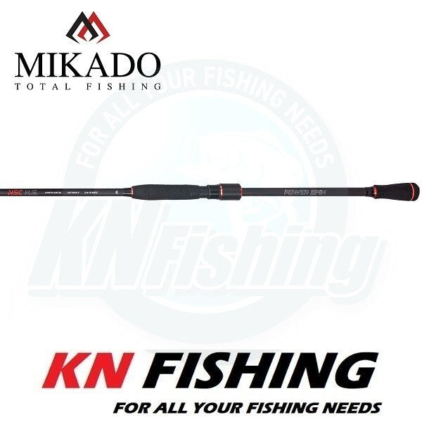 Load image into Gallery viewer, Mikado NSC NG Power Spin 245cm fishing rod, black with red accents, for all your fishing needs.