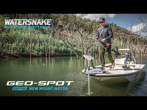 Load and play video in Gallery viewer, Watersnake | Geo-Spot GPS 65LB 60" Shaft | Electric Bow Mount Trolling Motor