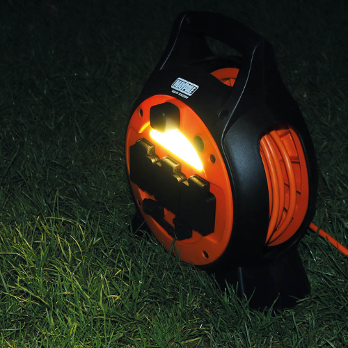 Load image into Gallery viewer, Wildhunter.ie - Maypole | 15M Roller Mobile Mains Power Unit With LED Light - Car & Caravan Accessories