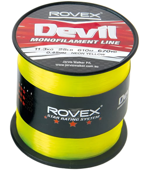 Wildhunter.ie - Rovex | Devil Monofilament Line | 1/4lb Spool | Yellow -  Predator Lines