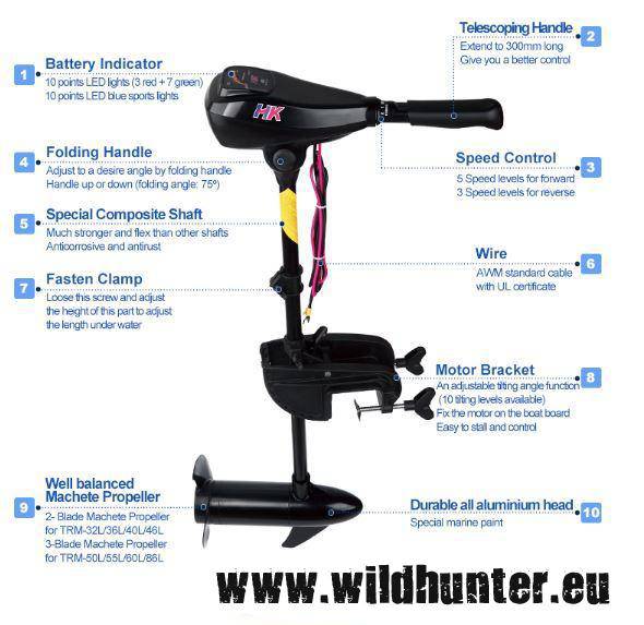 Load image into Gallery viewer, Wildhunter.ie - HK | 55LB | Electric Outboard Engine - Electric Engines
