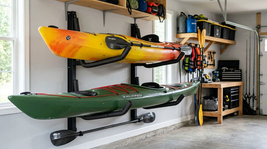 Kayak storage racks for home and garage use