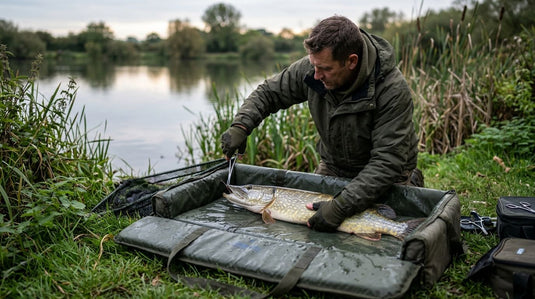 Unhooking mats for safe pike and carp handling