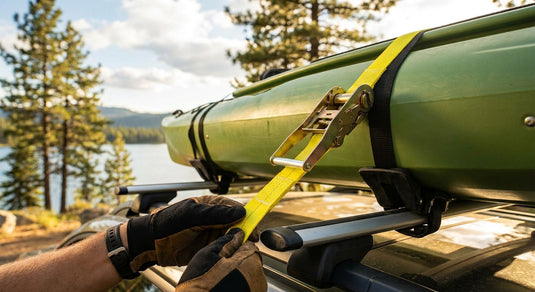 How to secure a kayak with ratchet straps
