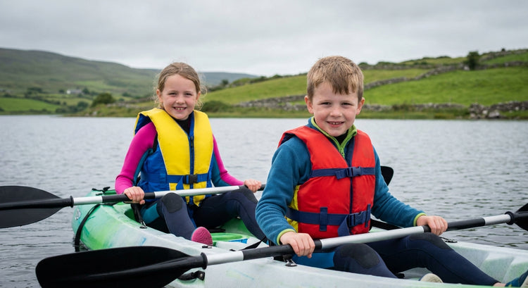 Life jackets for children kayaking in Ireland