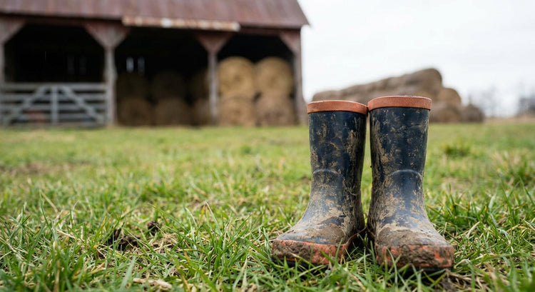 Wellington boots for children on farms