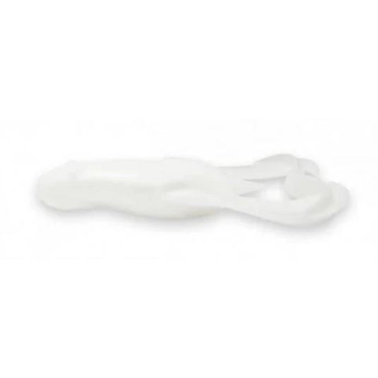 White Keitech Noisy Flapper 3.5 inch fishing lure on a white background