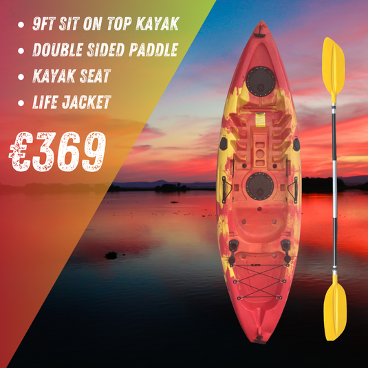 Kayak Bundle | 9ft Sit On Top | Discovery | Yellow Life Jacket