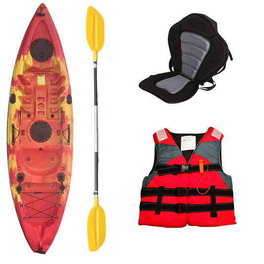 Kayak Bundle | 9ft Sit On Top | Discovery | Red Life Jacket