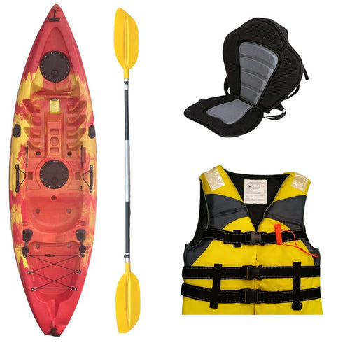 Kayak Bundle | 9ft Sit On Top | Discovery | Yellow Life Jacket