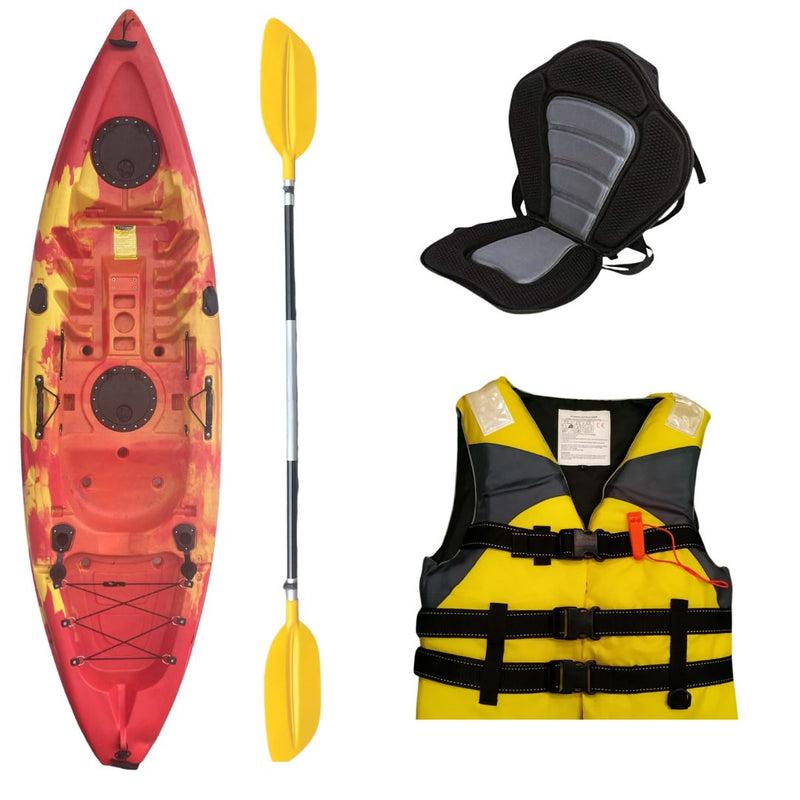 Load image into Gallery viewer, Kayak Bundle | 9ft Sit On Top | Discovery | Yellow Life Jacket
