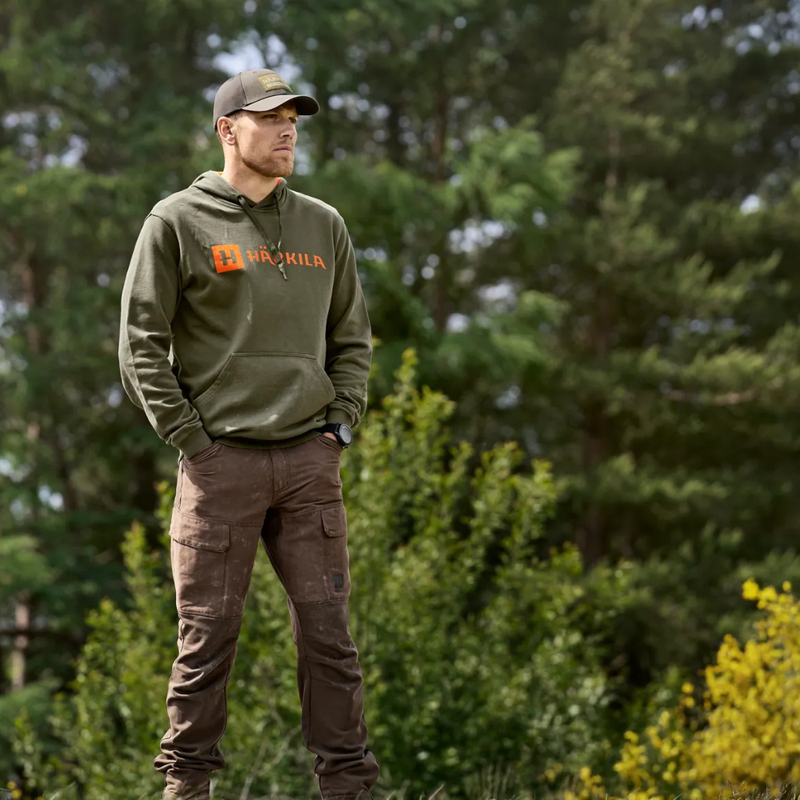 Load image into Gallery viewer, Härkila | Identity Hoodie | Grape Leaf/Mandarin Orange
