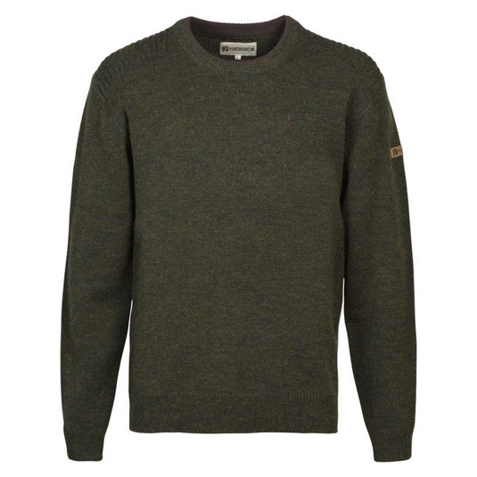Percussion | Iceland Round Neck Embroidered Sweater | Khaki