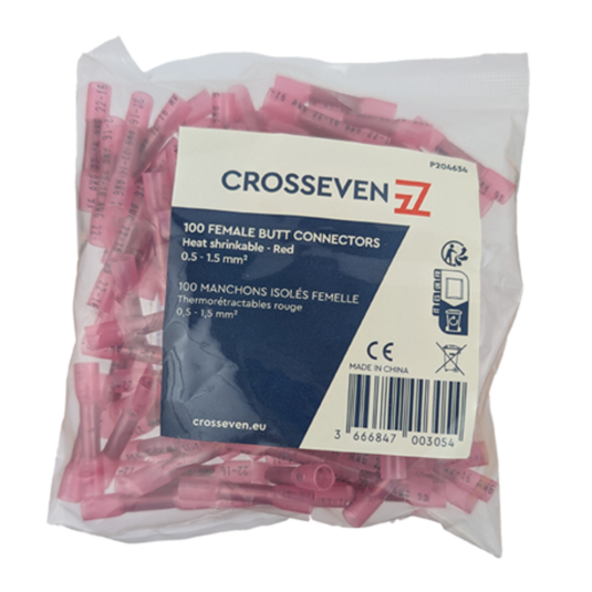 Crosseven | Splice Sleeve with Glue Red | ø0.5-1.5mm² | 100