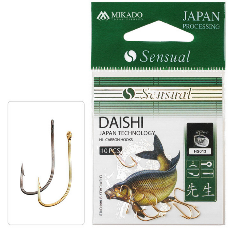Load image into Gallery viewer, Mikado | Sensual Daishi Hooks| Barbed | Golden | 10pcs

