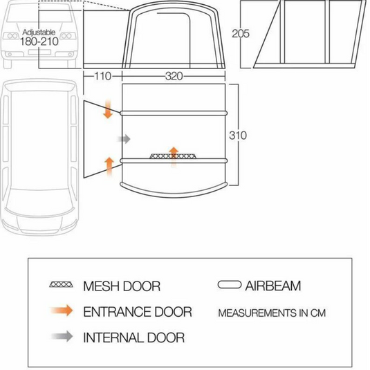 Vango | Cove III Air Low Awning | Cloud Grey - Car & Caravan Accessories
