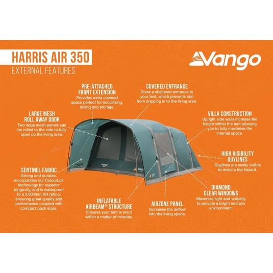 Vango | Harris Air 350 3-man AirBeam® tent | Mineral Green