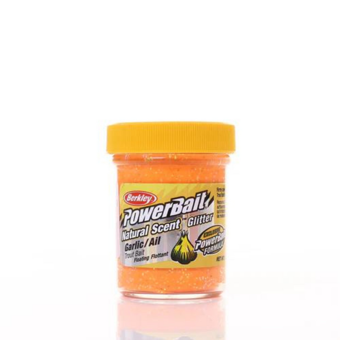 Berkley PowerBait | Natural Glitter Trout Bait Garlic Fluorescent Orange