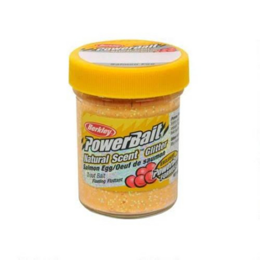 Berkley PowerBait | Natural Glitter Trout Bait Salmon Eggs Salmon Peach - Powerbait in a Jar