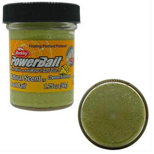 Berkley | PowerBait Trout Glitter DOUGH Extra Scent Cheese 50g | Light Green