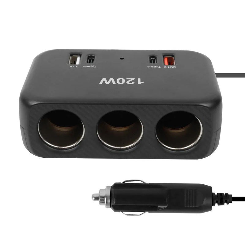 Load image into Gallery viewer, Streetwize | 12V Triple Socket + Dual USB (A &amp; C) | 80cm Cable - Auto &amp; Caravan
