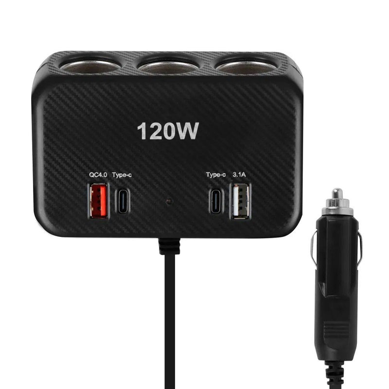 Load image into Gallery viewer, Streetwize | 12V Triple Socket + Dual USB (A &amp; C) | 80cm Cable - Auto &amp; Caravan
