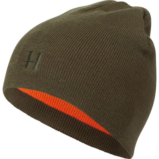 Härkila | Reversible Beanie | Willow green/Orange