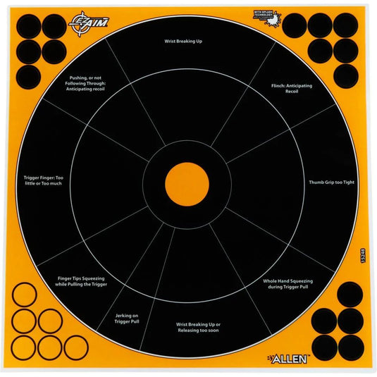 Allen | EZ Aim Adhesive Splash Reactive Paper Targets | Handgun Trainer | 12