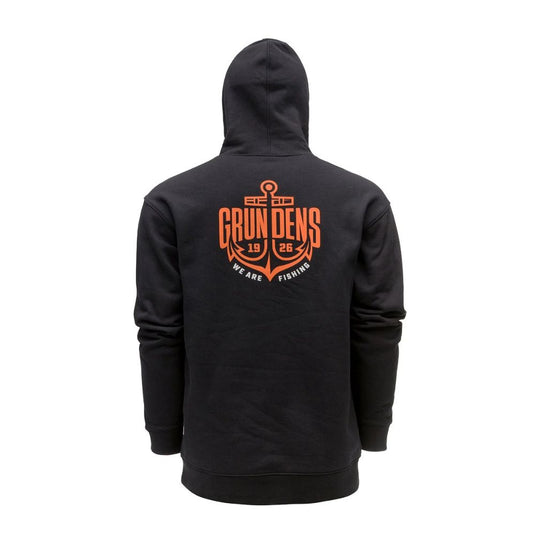 Grundens | Displacement DWR Hoodie Logo Anchor | Black