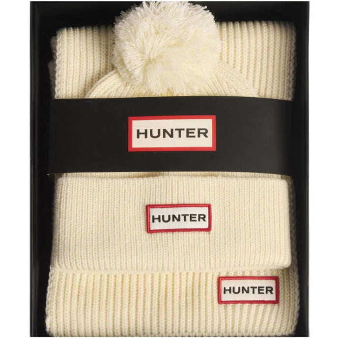 Hunter | Women's Arrinay Ribbed Pom Beanie & Scarf Gift Set - Hats