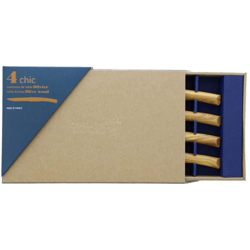 Load image into Gallery viewer, Opinel | Table Chic Set of 4 Steak Knives | Olive Wood Handles
