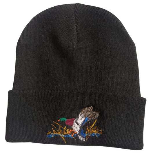 Beechfield | Knit Hat | Black With Mallard Logo