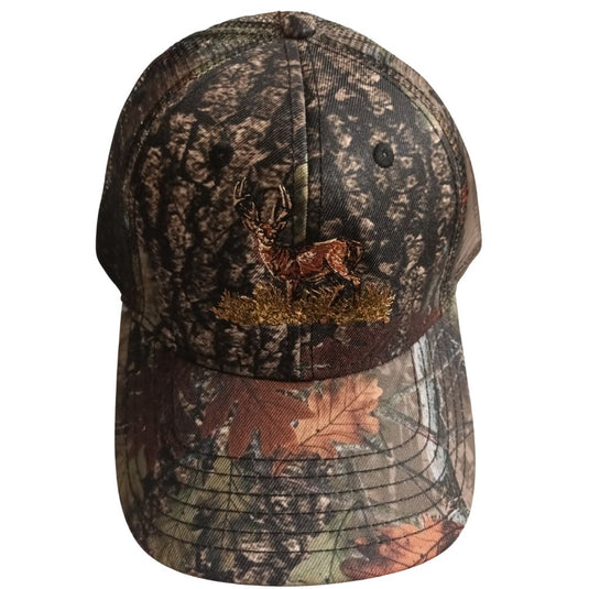Trucker Style Cap | Camo With Stag Logo - Hats