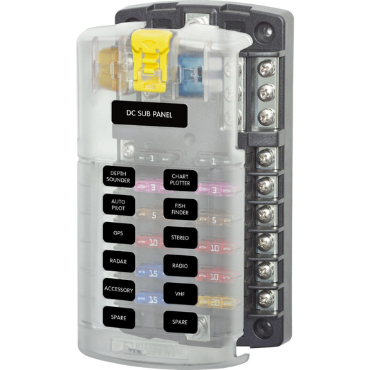 Blue Sea | 5026 12-gang Fuse Block St Ato/atc Negative Bus And Cover