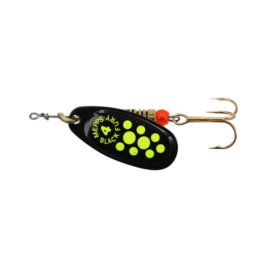 Mepps | Black Fury | Spinning Lures | Black & Chartreuse