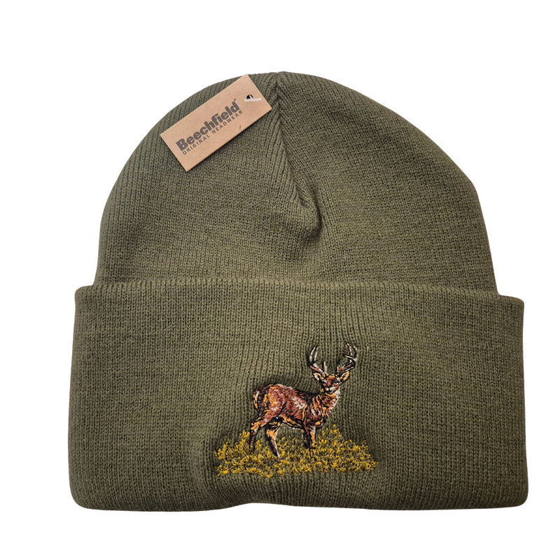 Load image into Gallery viewer, Beechfield | Cuff Logo Beanie | Moss Green
